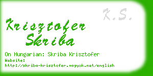 krisztofer skriba business card